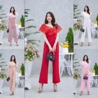 ราคา จั้มสูทขายาว ใส่ไปงานเลี้ยง งานแต่ง งานหมั้น สีแดง สีขาว สีชมพู สีครีม พร้อมส่ง ชุดสวย ตามแบบ ตรงปก (27957846669)