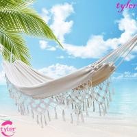 ราคา TYLER เปลญวนดีลักซ์คู่ขนาดใหญ่พร้อมพู่ทอเปลญวน 2 คน Anti-rollover Boho สไตล์หนาผ้าใบแกว่งเก้าอี้ชายหาด (48956059695)