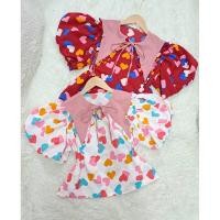 ราคา เสื้อคอบัวเหลี่ยมยาว ลายหัวใจน่ารักๆ เสื้อคอบัว ลายหัวใจ (22456674965)