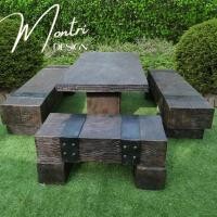 ราคา โต๊ะปูนสนามลายไม้ โต๊ะปูนสนามกลางแจ้ง ชุดโต๊ะไม้เทียม DIY ดีไซน์เรียบหรู สวยงามเหมือนไม้จริง แข็งแรง ทนแดดทนฝน (20125634924)