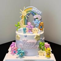 ราคา 12 ชิ้น/เซ็ต Rainbow Care Bear Action Figures เค้กวันเกิดตกแต่ง Mini Figures Cupcake Topper เครื่องประดับ Party Supplies (57101999697)