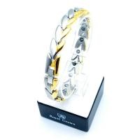 ราคา Royal Crown สร้อยข้อมือเพื่อสุขภาพ ฝังเม็ดเพื่อสุขภาพและชุบทองอย่างดี รุ่น The Best 102 ( สี Silver/Gold ) (1184140132)