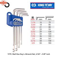 ราคา KING TONY ชุดประแจ L หกเหลี่ยม หัวอล ขาว นิ้ว ขนาด 1/16" - 3/8" รุ่น KING TONY 20129SR 9 ตัว/ชุด (26772905819)