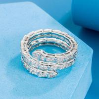 ราคา รูปงูเพชรเต็มปรับแหวนเครื่องประดับมือเพชรสามวงกลมยืดหยุ่นงูหัวแหวนคู่เครื่องประดับ (40278701924)