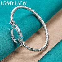 ราคา Urmylady กําไลข้อมือเงินแท้ 925 จี้รูปเกือกม้า เครื่องประดับแฟชั่น สําหรับผู้หญิง งานแต่งงาน งานหมั้น ปาร์ตี้ เสน่ห์ (25570565361)
