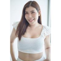 ราคา เสื้อครอป H&M สีขาว SizeM (48352960804)