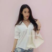 ราคา เสื้อเชิ้ตคอวีป้ายzara (342451873)