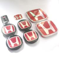 ราคา สําหรับ honda สีแดงสัญลักษณ์โลโก้กุญแจ honda ขอบหมวก typer mugen CIVIC FC CITY HRV BRV JAZZ XRV CRV ด้านหน้าด้านหลังพวงมาลัย Emblemauto อะไหล่ตกแต่งรถ (47903307675)