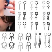 ราคา เครื่องประดับต่างหูห่วงสแตนเลสจี้รูปไม้กางเขนสไตล์เกาหลี 1 ชิ้น (10464698054)