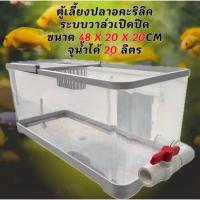 ราคา ตู้เลี้ยงปลาอะคริลิคใส วาล์วขาว ขนาด 48x20x20 CM จุน้ำได้ 20 ลิตร มีระบบวาล์ว อ่างเลี้ยงปลาพลาสติก อ่างปลาบอลลูน อ่า (45456019780)