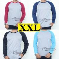 ราคา XXL JUMBO เสื้อยืดแขนยาว Raglan เสื้อยืดธรรมดา Distro Reglan เสื้อยืดขายส่งเสื้อผ้า (28015829350)