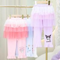 ราคา SANRIO กางเกงขายาวและกระโปรงลูกไม้ Tulle Layered ชุดสองชิ้นสำหรับเด็ก Melody และ Kuromi (51803275916)