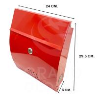 ราคา SOLID ตู้จดหมาย ตู้ไปรษณีย์ ตู้ เหล็ก สีแดง ขนาด ก 24 x ย 29.5 x ส 6 cm. (57405760437)