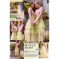 ราคา flat2112 lemonade ruffles skirt สีเลมอน (14225936360)
