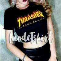 ราคา เสื้อลายไฟเสื้อครอป สกรีนลาย THRASHER (128021783)