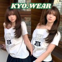ราคา KYO เสื้อปาดไหล่แขนสั้นผู้หญิง สไตล์วินเทจ ใส่สบาย ผ้านิ่ม ทรงOversize แมทช์ง่าย ได้ทุกลุค "WEST BROWNSTONE"​​​ (48950825485)