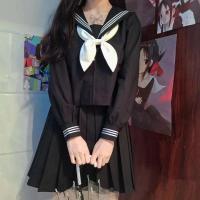 ราคา จัดส่งทันที【ชุดเต็มSize S-XL】original basic JK ชุดกระโปรงสีดำสีแดงสามชุดกะลาสีญี่ปุ่นแขนยาวแขนสั้นชุดนักเรียนใหม่ (19824740401)