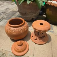 ราคา (ได้ 2 ชิ้น) โอ่งน้ำดินเผาพร้อมฐานวาง ขนาดเล็ก ตกแต่งศาลพระภูมิ ตกแต่งบ้าน ใส่เงินใส่ข้าวสาร (28762968509)