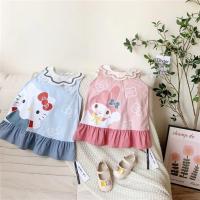 ราคา Sanrio Melody Hello Kitty ชุดเดรสเด็กผู้หญิงน่ารักหวานสง่างามเจ้าหญิงฤดูร้อนแขนสั้นชุดเดรสดีไซน์เด็ก (24443900938)