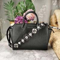 ราคา Michael Kors Selma L TZ Satchel Leather BLACK (2381452643)