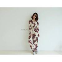 ราคา Pajamas Style ชุดเสื้อ+กางเกงลายโบฮีเมียนเข้าเซต ใส่สบายดูมีสไตล์ (233455160)
