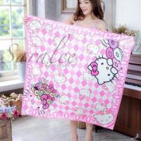ราคา ผ้าพันคอคิตตี้ ผ้าคลุมไหล่คิตตี้ ผ้าพันคอ kitty scaf silk satin (5516223474)