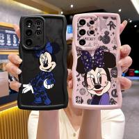 ราคา เข้ากันได้กับ Samsung Galaxy S25 S24 S23 Ultra S22 Plus Glass Mickey Minnie Wave Case Anti Drop Cover XBL (47305771871)