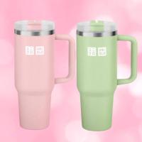 ราคา UNIQLO แก้วน้ำเก็บอุณหภูมิ ทรงสูงพร้อมหูจับ สีพาสเทลน่ารักๆ ขนาด 40 ออนซ์ เก็บอุณหภูมิได้ดี (54703115387)