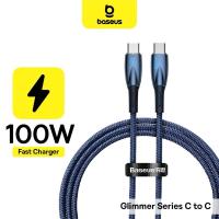 ราคา BASEUS GLIMMER Type-C ถึง Type-C 100W สายเคเบิลข้อมูลการชาร์จที่รวดเร็วเป็นพิเศษของแท้ (53553220614)