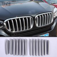 ราคา For BMW X5 F15 X6 F16 2014-2018 ABS Silver Car Front Grill Decoration Strips Cover Trim Car Styling (51105504537)