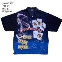 ราคา มือ2ฮาวายลายไพ่คาซิโน พื้นสีน้ำเงินไล่โทน (18372720679)