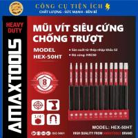ราคา AMAXTOOLS HEX-50T ดอกสว่านสกรูกันลื่นแบบแข็งเป็นพิเศษ ชุดดอกสว่านหกเหลี่ยม 12 ชิ้น หัว Rosette เหล็ก S2 แข็งพิเศษ (55051853974)