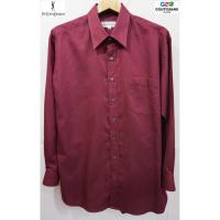 ราคา YSL YVES SAINT LAURENT แท้ เสื้อเชิ๊ตแขนยาวสปอตสีแดง (1613264526)