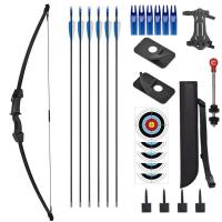 ราคา ชุดธนูและลูกศรสำหรับเด็กใหม่พร้อมที่วางลูกศรคู่, ธนูดึงตรง, เหมาะสำหรับมือซ้ายและขวา, การยิงธนูกลางแจ้งพร้อมอุปกรณ์เสริม (49252417306)