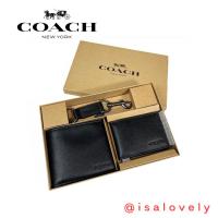 ราคา Isa Lovely Shop COACH F64118 COMPACT ID WALLET IN SPORT CALF LEATHER Color : Black (25608379727)