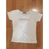 ราคา เสื้อยืดแบรนด์Mangoสีขาวสกรีนลายโลโก้Mango (8515941722)