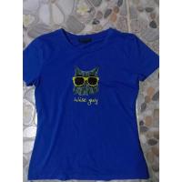 ราคา Aถ360(ดลตข )#เสื้อยืดสีน้้ำเงินป้าย rock express สกรีนลายแมวใส่แว่นสุดน่ารักผ้ายืดนิ่มใส่สบาย รอบอก :33-34" รอบเอว:" กร (25953344566)