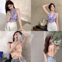 ราคา A9 เสื้อผ้าแฟชั่นนำเข้าพร้อมส่งเสื้อครอปผูกคอ,โชว์หลัง,มีสายผูกได้,สีสันสดใสเหมาะกับใส่เที่ยวทะเล (10653914441)