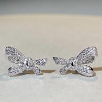 ราคา High Carbon แฟชั่น Bowknot สไตล์ Blue Vintage Stud ต่างหู S925 เงิน Hypoallergenic สําหรับหมั้นงานแต่งงานวันเกิด (25621420335)
