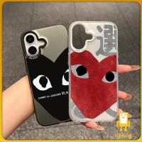 ราคา NüCaseส่งจากไทย สีดำหรูหราซิลิโคนแข็งกรณีโทรศัพท์ ชิปอินท์หัวใจCOMME des GARÇONS PLAY for IPhone 13 15 7Plus 14 12 (41411975120)