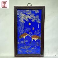 ราคา ของเก่าทำผลงานของ Castiglione โบราณไม้มะฮอกกานีฝังพอร์ซเลนภาพวาดลวดลาย Shakyamuni Thangka หน้าจอแขวน YRXY (24375110720)