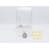ราคา สร้อยคอทองคำขาว 14K จี้เพชรแท้ประมาณ 0.10ct (21076265528)
