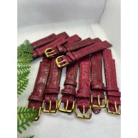 ราคา ขายสายนาฬิกาหนังจระเข้แท้สีแดง แถมบัคเคิ้ลทอง (6831554083)