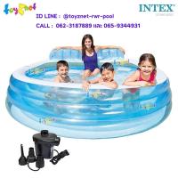 ราคา Intex สระน้ำเป่าลมทรงกลม แฟมิลี่เล้าน์จ 2.24x2.16x0.76 ม. รุ่น 57190 + ที่สูบลมไฟฟ้า (748292350)