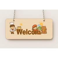 ราคา ป้ายแขวน Welcome ลายการ์ตูน – พิมพ์ UV สีสดใส (42654525612)
