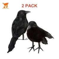 ราคา 2 PACK ฮาโลวีน Crow ของเล่นนกปลอม Ravens Prop แฟนซีชุดอุปกรณ์เสริมตกแต่ง (43708958468)
