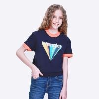 ราคา WRANGLER KIDS แท้ เสื้อยืดแขนสั้นเด็กผู้หญิง ทรงพอดีตัว REGULAR FIT รุ่น WK C1021005 สีน้ำเงิน REGULAR FIT (22455635946)