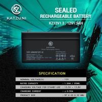 ราคา KATZUNI Battery 12V ขนาด 1.3AH แบตเตอรี่แห้งแบตตู้ช่วยสอน. (24411231396)