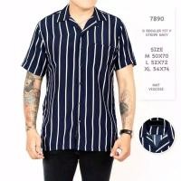 ราคา เสื้อเชิ้ตลายทางสั้นผู้ชาย KEMEJA | เสื้อเชิ้ตผู้ชายลายทาง | เสื้อลายริ้ว (26993855647)