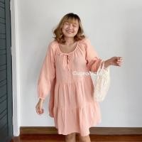 ราคา NOON DRESS I มินิเดรสระบายแขนยาวผ้านุ่ม แต่งคอเสื้อผูกโบว์ (7686560219)